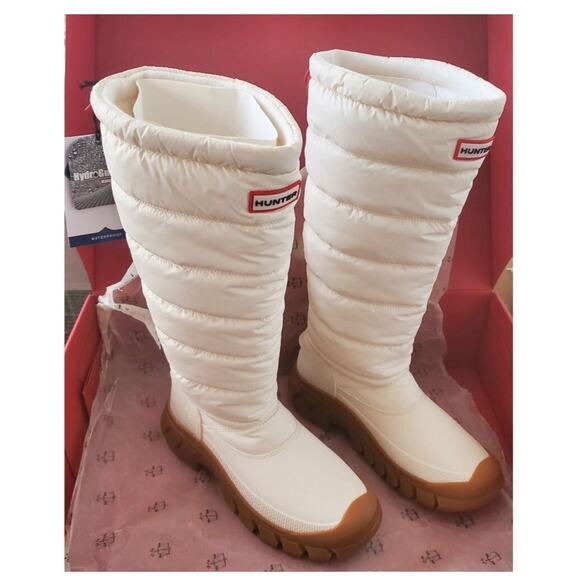 Hunter Intrepid Tall Winter Snow Boots Waterproof insulated White US Womens 8 - Picture 4 of 7